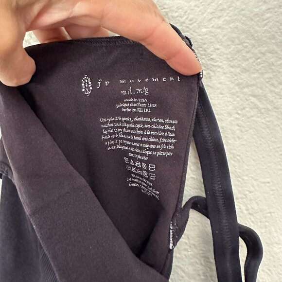 Free People Movement Good Karma Onesie Scoop Neck Sleeveless Crisscross Black M - Picture 4 of 5